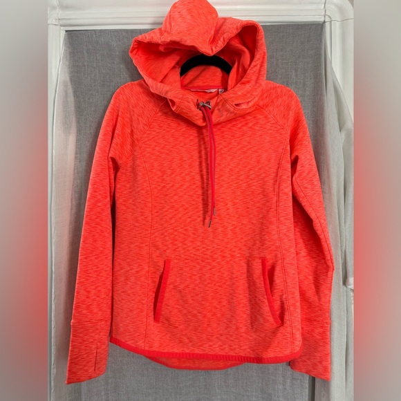Athleta Neon Orange Sweatshirt w/pockets size S Like New - Picture 1 of 5